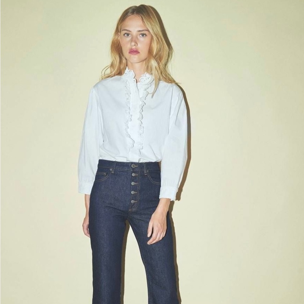 Pendleton White Ruffle Tuxedo Button Down Shirt 12 - image 1